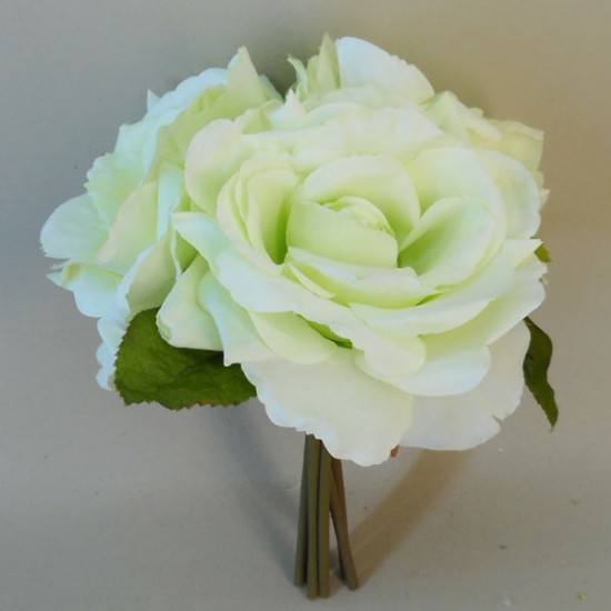 Artificial English Roses Bundle Pale Green 24cm Artificial Flowers